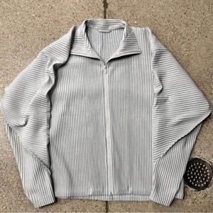Issey Miyake Homme Plissé grey zip up jacket | SZ 4 | XL